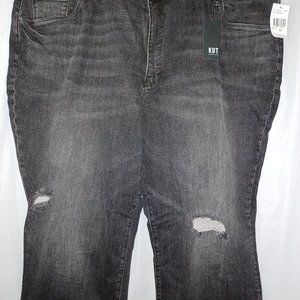 KUT FROM THE KLOTH HIGH RISE REESE FAB AB ANKLE STRAIGHT LEG  JEANS